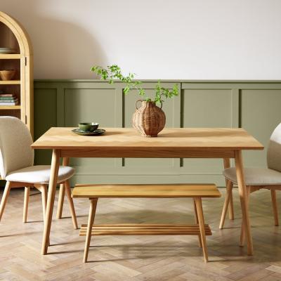 Habitat Habitat Dorney Herringbone Oak Veneer 6 Seater Dining Table