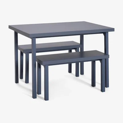 Habitat Habitat Zayn Dining Table & 2 Blue Benches