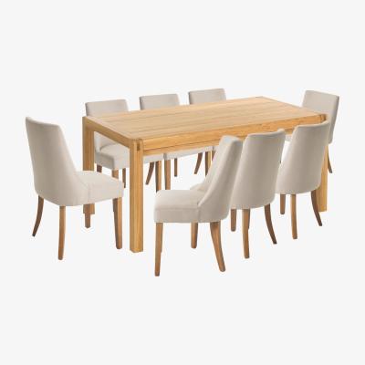 Habitat Habitat Radius Oak Dining Table & 8 Alec Cream Chairs