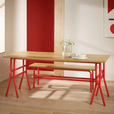 Habitat Habitat Ballon Metal 4 - 6 Seater Dining Table - Red