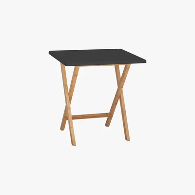 Habitat Habitat Drew Folding Bamboo 2 Seater Table - Black, Black