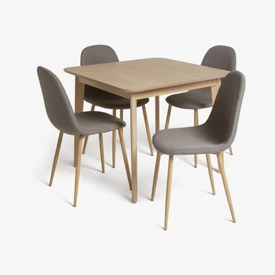 Habitat Habitat Skandi Oak Dining Table and 4 Beni Grey Chairs