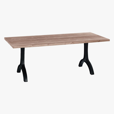 Habitat Ringo 8 Seater Cast Aluminium And Solid Pine Dining Table, Natural
