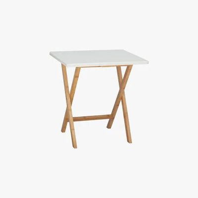 Habitat Habitat Drew Folding Bamboo 2 Seater Table - White, White