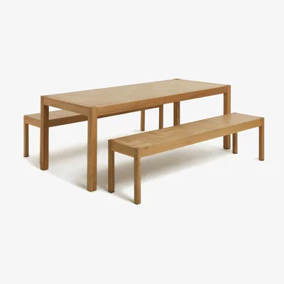 Habitat Habitat Laurie Oak Dining Table & 2 Oak Benches