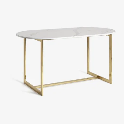 Habitat Habitat Vivien Marble Effect 6 Seater Dining Table -White