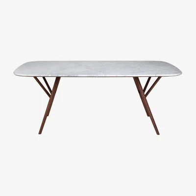 Heal's Heal's Anais Dining Table Marble Top Walnut Frame 200cm - Heal's UK Furniture