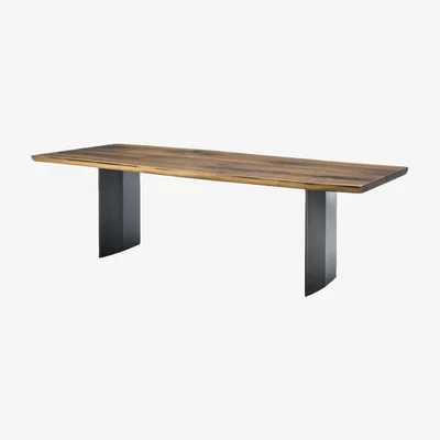 Heal's Riva 1920 Sky Natura Plank 100 Dining Table Walnut & Antique Bronze - Heal's UK Furniture
