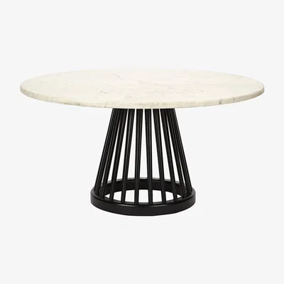 Heal's Tom Dixon Fan Large Table Marble Black Screw Base - Heal's UK Furniture