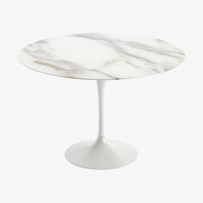 Heal's Knoll Saarinen Dining Table with White Base in Calacatta 107cm