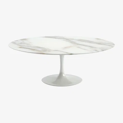 Heal's Knoll Saarinen Dining Table with White Base in Calacatta 198cm