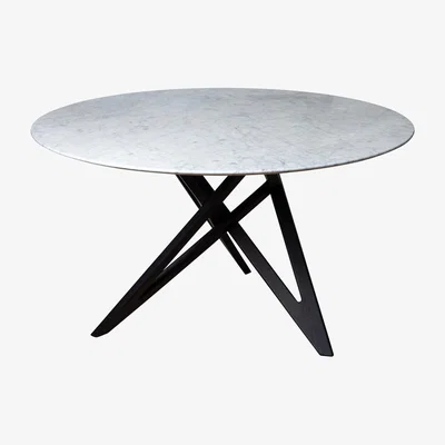 Heal's Ligne Roset Ennea Round Dining Table in Carrara Marble