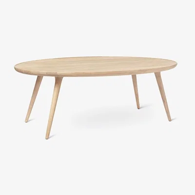 Heal's Mater Accent Oval Lounge Table White Matt Lacquered Oak W80 x L120 - Heal's UK Furniture