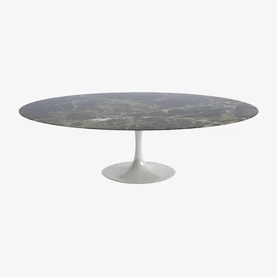 Heal's Knoll Saarinen Dining Table with White Base in Brown Emperador 244cm