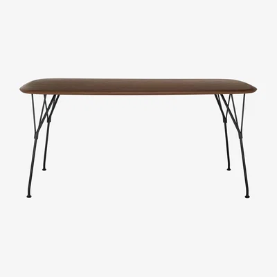 Heal's Kartell Viscount Of Wood Dining Table Walnut Top Black Base - Heal's UK Furniture