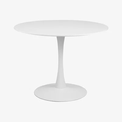 Homebase Walt 4-6 Seater Round Pedestal Dining Table - White