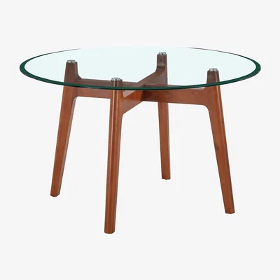 Homebase Baxter Glass & Oak Round Dining Table