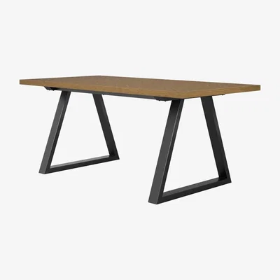 Homebase Hyde Dining Table Whiskey and Black