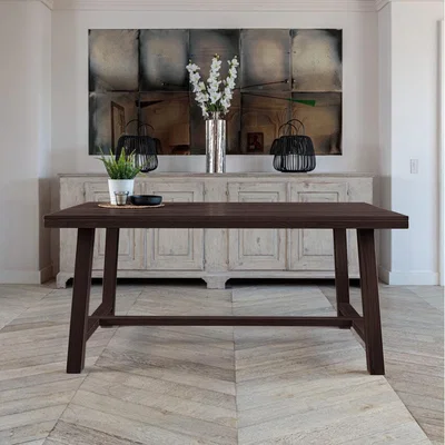 IO Living Kitsilano 1.7m Extendable Solid Oak Dining Table – Dark Brown