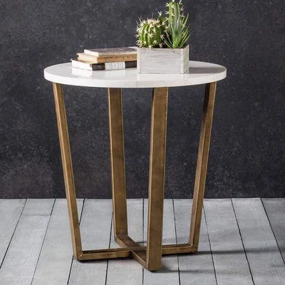 IO Living The White Marble Side Table