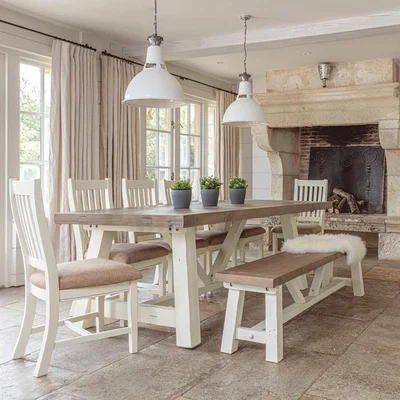 IO Living Modern Farmhouse Extending Dining Table Set (2m)