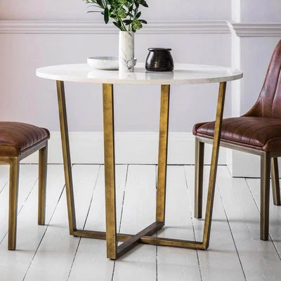 IO Living The White Marble Round Dining Table