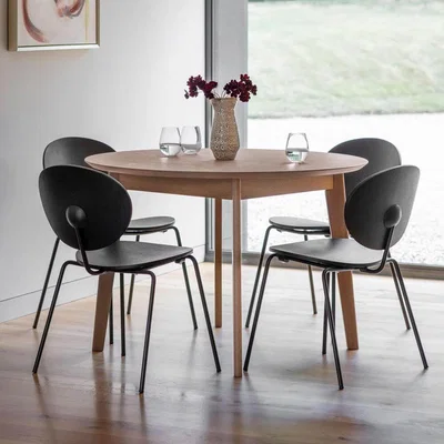 IO Living Matte Oak Round Dining Table Natural Grey (1.1m)