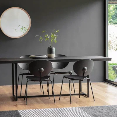 IO Living Matte Oak Dining Table Black Large (2m)