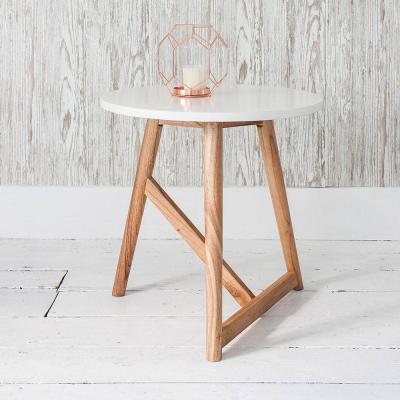 IO Living Mindy Ash Round Side Table in White