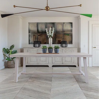 IO Living Kitsilano 2.2m Extendable Solid Oak Dining Table – Whitewash
