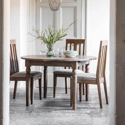IO Living The Rural Round Ext Oak Dining Table – Smokey Oak (1.2m)
