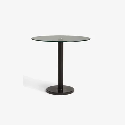 John Lewis House by John Lewis Enzo 2 Seater Glass Round Dining Table, Black Marble