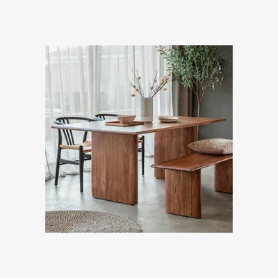 John Lewis Gallery Direct Salo 6 Seater Fixed Dining Table, Acacia