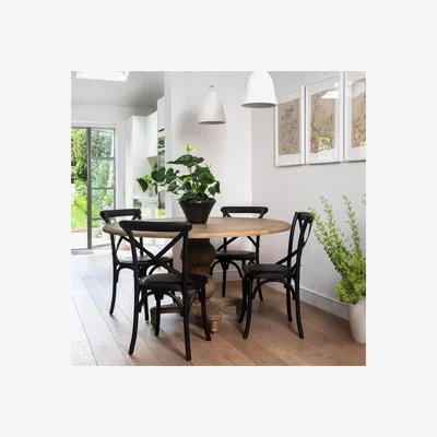 John Lewis One.World St James 4-Seater Oak Wood Round Dining Table, Natural