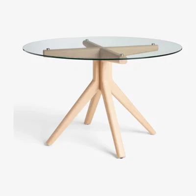 John Lewis John Lewis & Partners Poise 6 Seater Round Glass Dining Table
