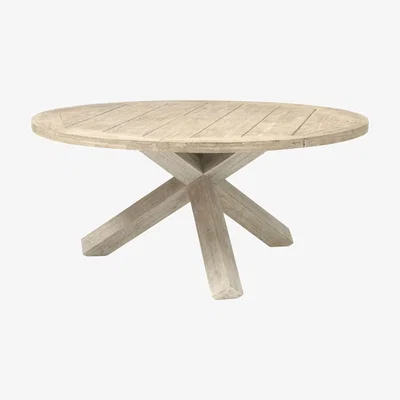 John Lewis KETTLER Cora 6 Seater Round Garden Table, FSC-Certified (Acacia), Smoke White
