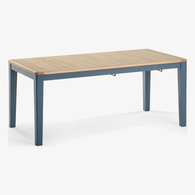 John Lewis Loaf Chow 8-12 Seater Extending Dining Table, Solid Oak/Inky Blue