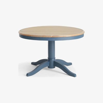 John Lewis Loaf Chow Round 6 Seater Dining Table, Solid Oak/Inky Blue