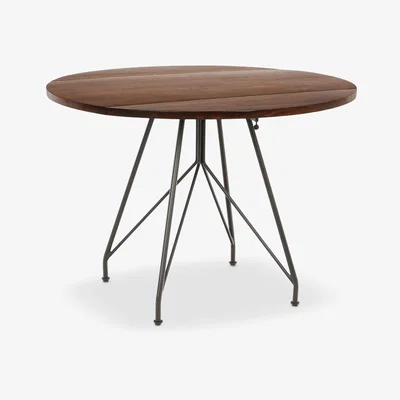 John Lewis west elm Jules 2-4 Seater Extending Dining Table, Brown/Bronze