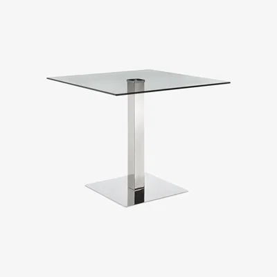 John Lewis John Lewis & Partners Tropez 4 Seater Square Dining Table, Glass/Steel
