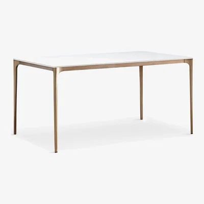 John Lewis west elm Canto 6 Seater Dining Table, Quartz/Light Bronze