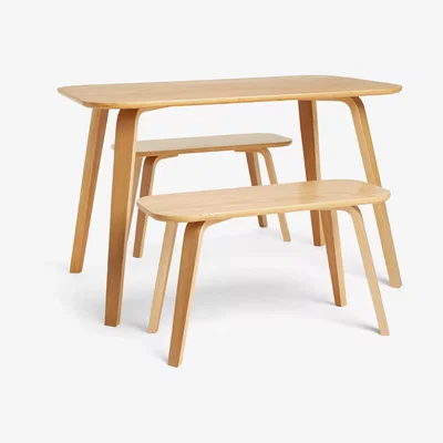 John Lewis John Lewis ANYDAY Anton 4 Seater Dining Table and 2 Benches, Oak