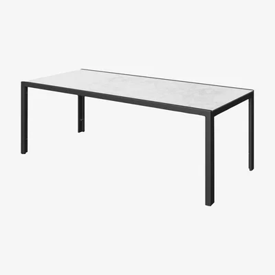 John Lewis John Lewis & Partners Miami Ceramic-Effect Glass Top 8-Seat Garden Dining Table, Grey