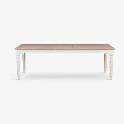 John Lewis Laura Ashley Dorset 6-10 Seater Extending Dining Table, Cream/Natural