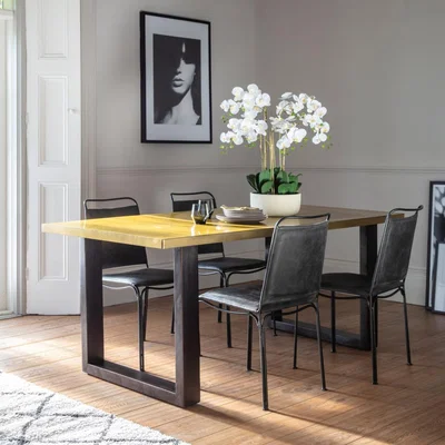 Knees Rudley 183cm Metal Dining Table - Gold