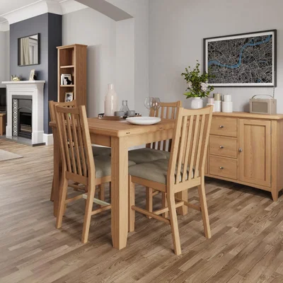 Knees Galister 85cm Light Oak Extending Dining Table