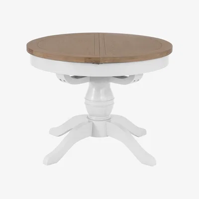 Knees Terranostra 110cm Wood Round Dining Table - Old White