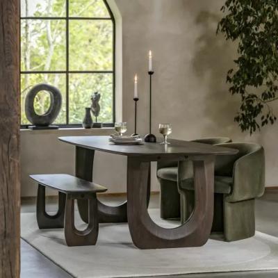 Knees Arc 200cm Mango Wood Dining Table - Walnut