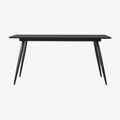 Knees Ashton 160cm Oak Veneer Dining Table - Black