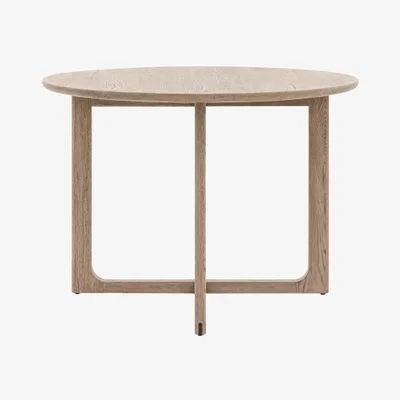 Knees Langley 110cm Round Oak Dining Table - Smoked